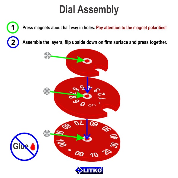 Circle Combat Dials Numbered 0-100, Red - SPECIAL ORDER!