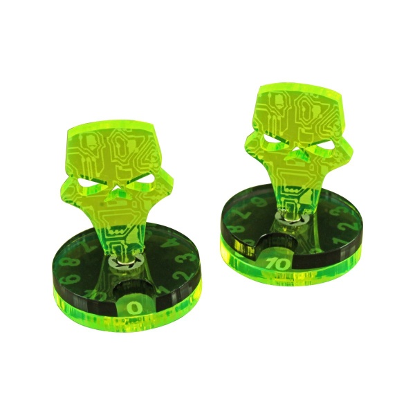 Reanimation Dials, WH40k, Fluorescent Green and Translucent Grey (2 - SPECIAL ORDER!