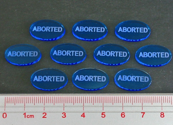 Mission Aborted Tokens, Fluorescent Blue (10) - SPECIAL ORDER!