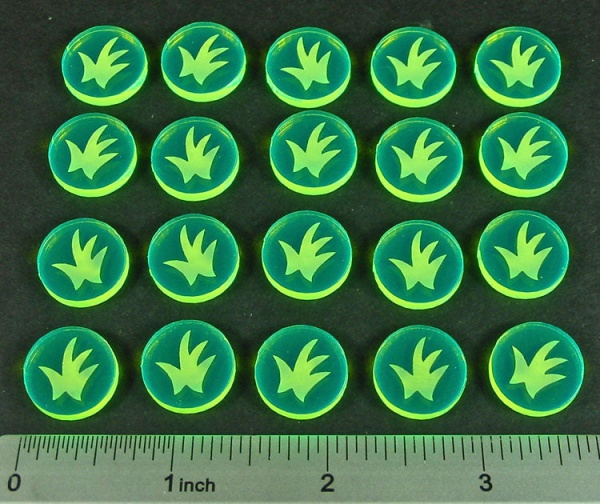 Grass Resource Tokens, Fluorescent Green (20) - SPECIAL ORDER!