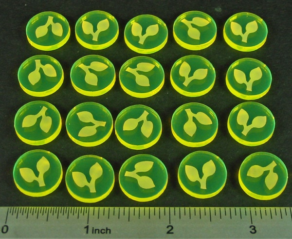 Seed Resource Tokens, Fluorescent Yellow (20) - SPECIAL ORDER!