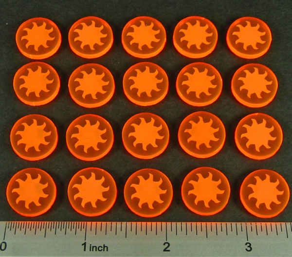 Sun Resource Tokens, Fluorescent Orange (20) - SPECIAL ORDER!