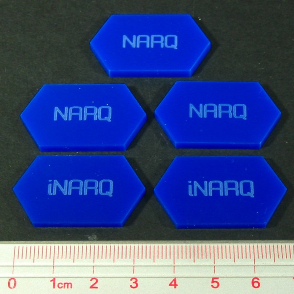 Mecha Combat Double-Sided NARQ/iNARQ Tokens, Blue (5) - SPECIAL ORDER!