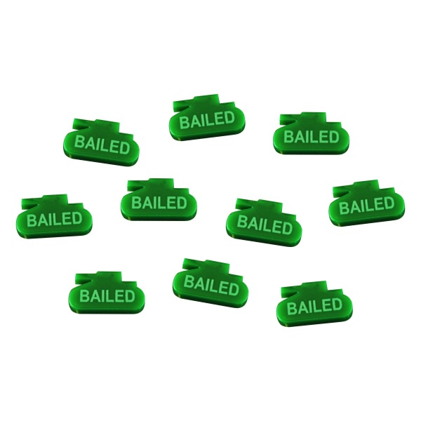 Tank Bailed Tokens, Green (10) - SPECIAL ORDER!