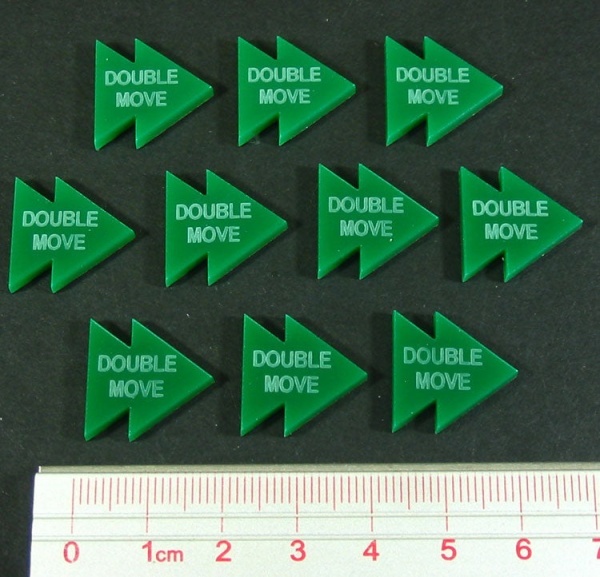 Double Move Tokens, Green  (10) - SPECIAL ORDER!