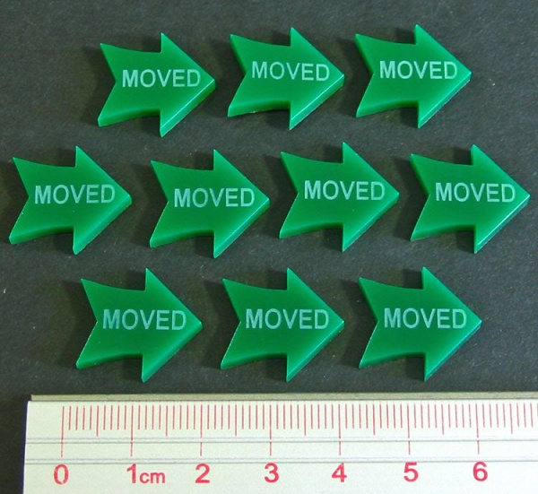 Moved Tokens, Green (10) - SPECIAL ORDER!