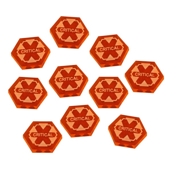 Critical Damage Tokens, Fluorescent Amber (10)