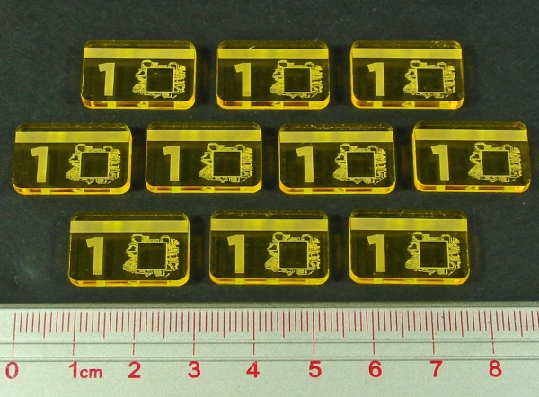 Net Hacker 1-Credit Tokens, Transparent Yellow (10) - SPECIAL ORDER!