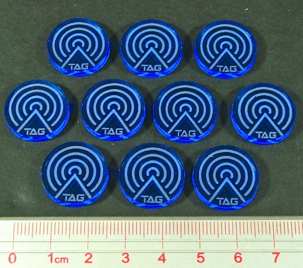 Net Hacker Tag Tokens, Fluorescent Blue (10) - SPECIAL ORDER!