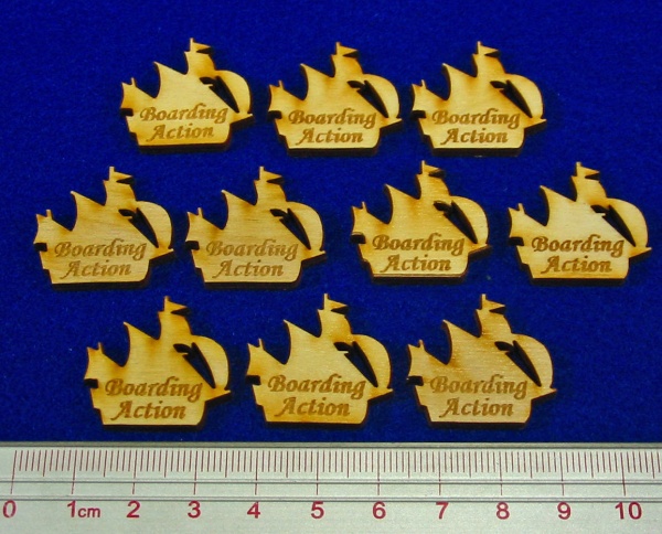 Boarding Action Tokens, Natural Wood (10) - SPECIAL ORDER!