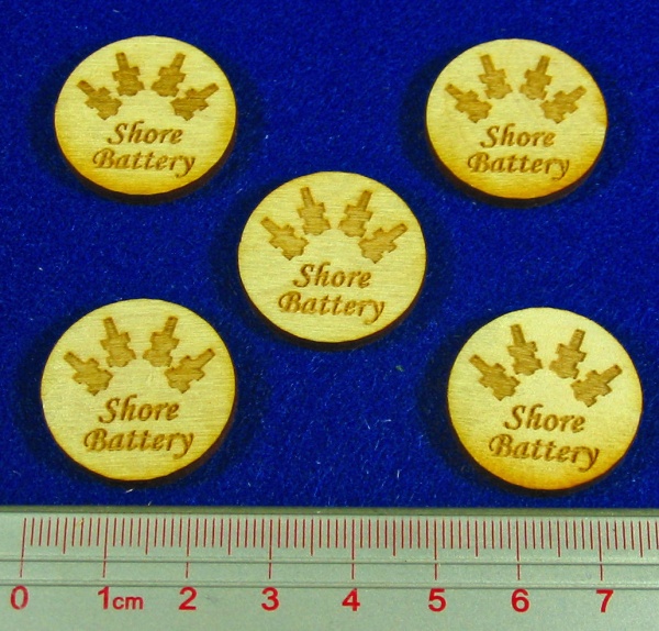 Shore Battery Tokens, Natural Wood (5) - SPECIAL ORDER!