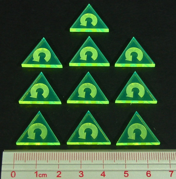 Space Fighter Barrel Roll Tokens, Fluorescent Green (10)