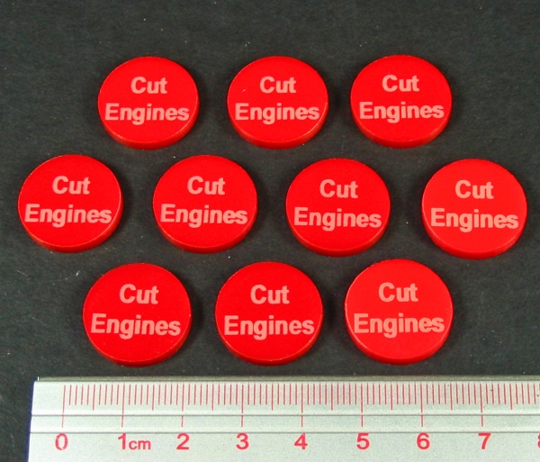 Cut Engines Tokens, Red (10) - SPECIAL ORDER!