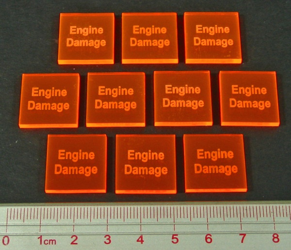 Engine Damage Tokens, Fluorescent Orange (10) - SPECIAL ORDER!