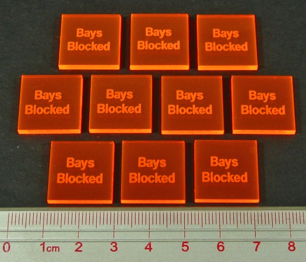 Bays Blocked Tokens, Fluorescent Orange (10) - SPECIAL ORDER!