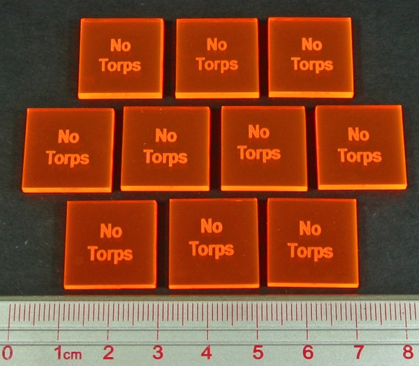 No Torps Tokens, Fluorescent Orange (10) - SPECIAL ORDER!