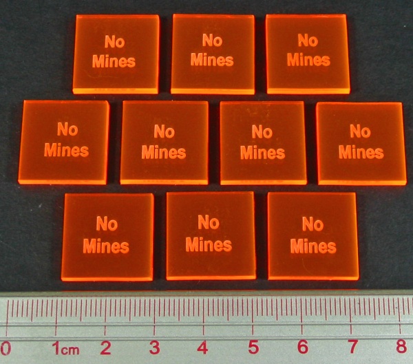 No Mines Tokens, Fluorescent Orange (10) - SPECIAL ORDER!