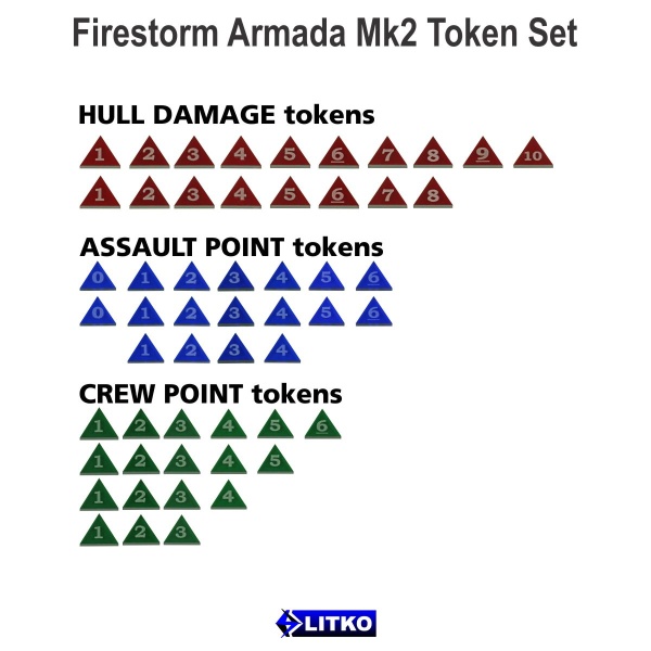 Firestorm Armada Mk2 Game Token Set, Multi-Color (108) - SPECIAL ORDER!