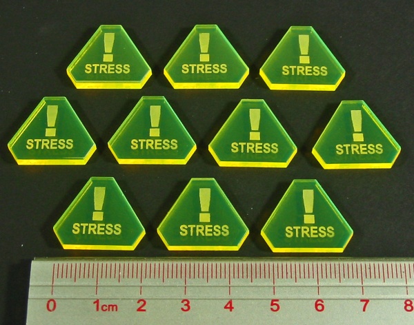 Space Fighter Stress Tokens, Fluorescent Yellow (10) - SPECIAL ORDER!