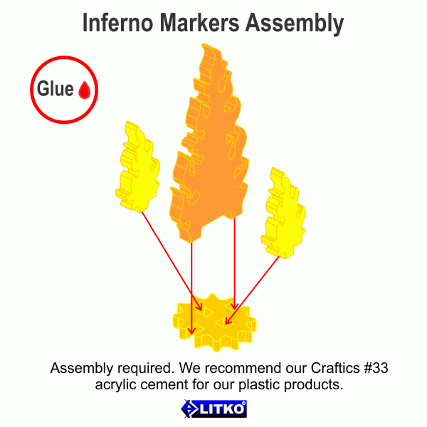 Inferno Marker Set, Variety, Fluorescent Orange & Transparent Yellow (5) - SPECIAL ORDER!