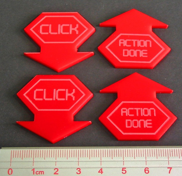 Net Hacker Click Tokens, Red (4) - SPECIAL ORDER!