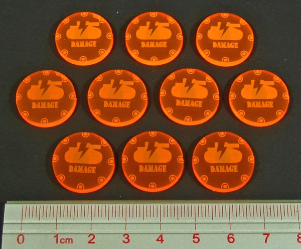 Damage Token, Fluorescent Orange (10)