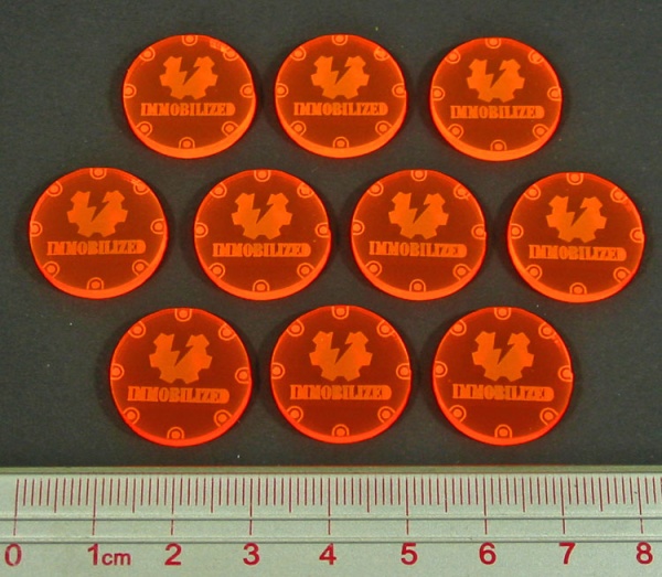 Immobilized Token, Fluorescent Orange (10) - SPECIAL ORDER!