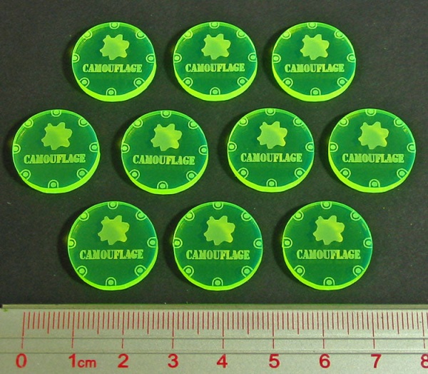 Camouflage Token, Fluorescent Green (10) - SPECIAL ORDER!