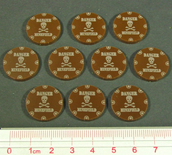 Danger Minefield Token, Brown (10) - SPECIAL ORDER!