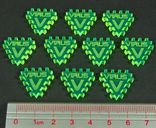 Net Hacker Virus Tokens, Fluorescent Green (10) - SPECIAL ORDER!