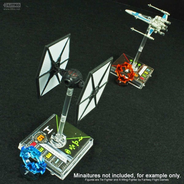 Space Fighter Target Marker Expansion Set #1-9, Fluorescent Blue and Orange (18)