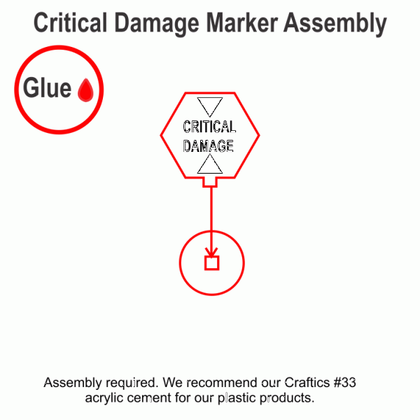 Space Fighter Critical Damage Markers, Fluorescent Amber (5)