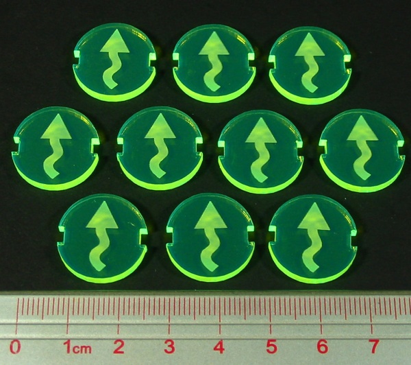 Space Wing Evasive Maneuvers Tokens. Fluorescent Green (10) - SPECIAL ORDER!