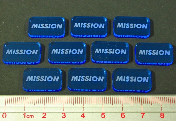 Space Wing Mission Tokens, Fluorescent Blue (10) - SPECIAL ORDER!