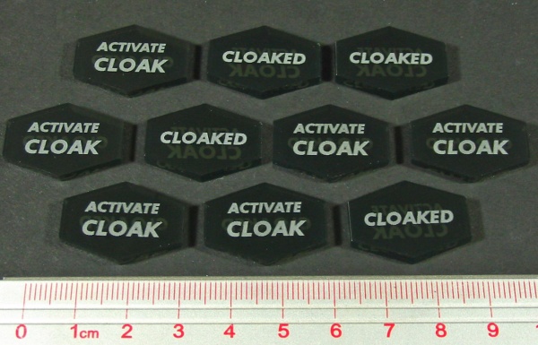 Space Wing Double Sided Activate Cloak/Cloaked Tokens, Translucent Grey (10) - SPECIAL ORDER!