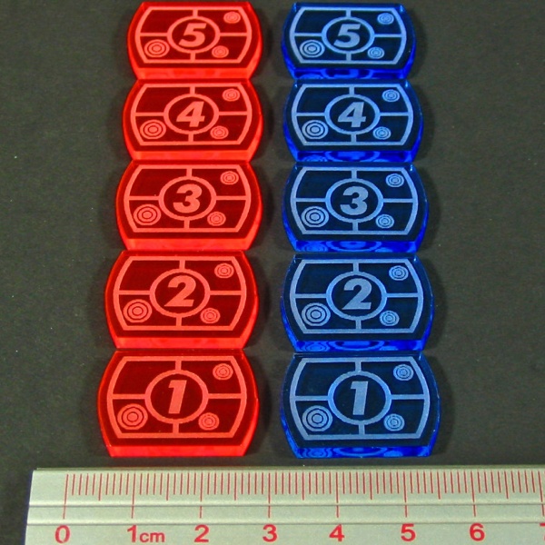 Space Wing Target Lock Token Set #1-5 Fluorescent Pink and Fluorescent Blue (10) - SPECIAL ORDER!