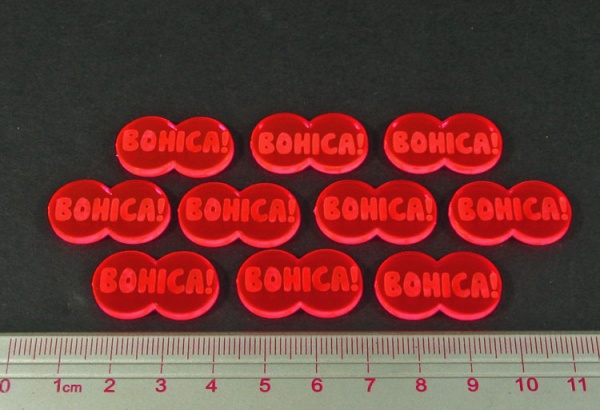 BOHICA! Tokens, Fluorescent Pink (10) - SPECIAL ORDER!