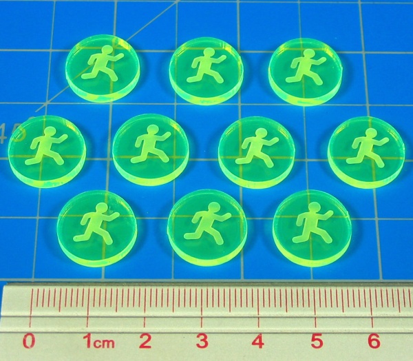 Fire Fighting Game Action Tokens, Fluorescent Green (10) - SPECIAL ORDER!