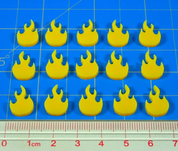 Fire Fighting Game Hot Spot Tokens, Yellow (15) - SPECIAL ORDER!