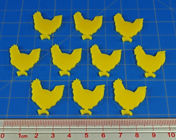 Chicken Tokens, Yellow (10) - SPECIAL ORDER!