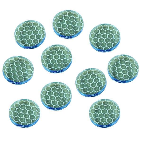 Shield Tokens, Space Fighter, Transparent Light Blue (10)