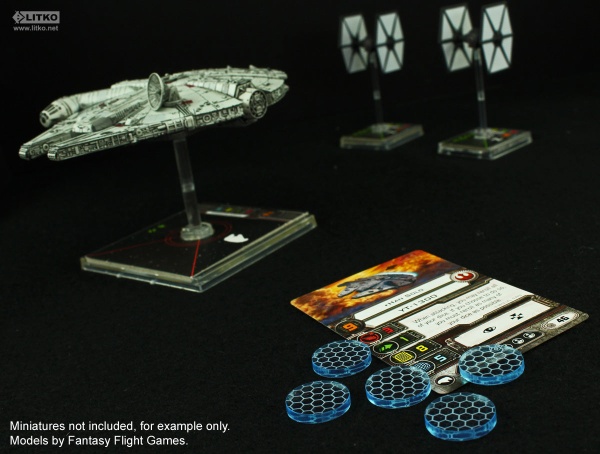 Shield Tokens, Space Fighter, Transparent Light Blue (10)