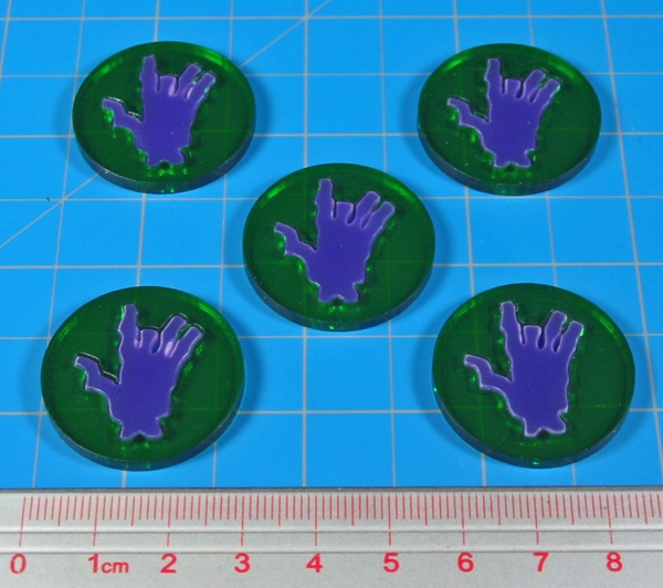 Rotten Skill Tokens, Translucent Green & Purple (5)