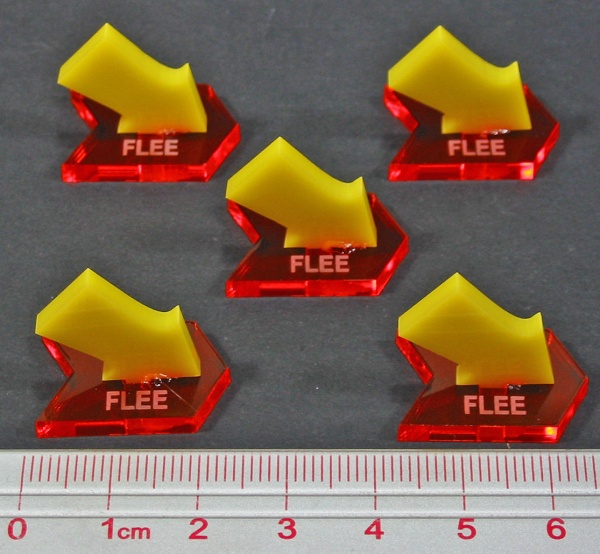 Fantasy Battle Flee Markers, Fluorescent Amber & Yellow (5) - SPECIAL ORDER!