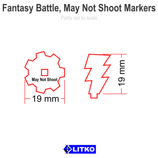 Fantasy Battle May Not Shoot Markers, Transparent Grey & Yellow (5) - SPECIAL ORDER!