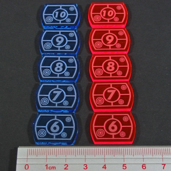 Space Wing, Target Lock Token Set #6-10, Fluorescent Pink & Fluorescent Blue (10) - SPECIAL ORDER!