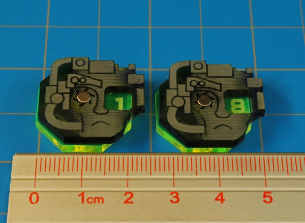 Space Wing Drone Dials, Translucent Grey & Fluorescent Green (2) - SPECIAL ORDER!