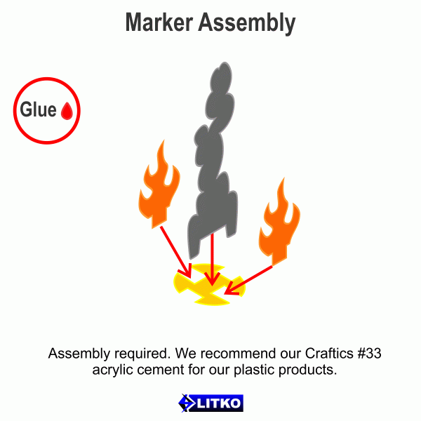 Flaming Wreckage Markers, Micro (10)