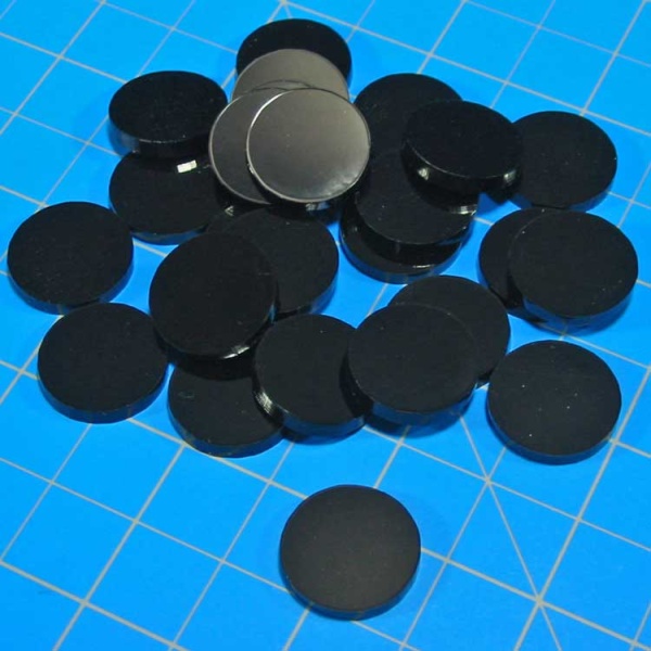 18mm Circular Game Tokens, Black (25) - SPECIAL ORDER!