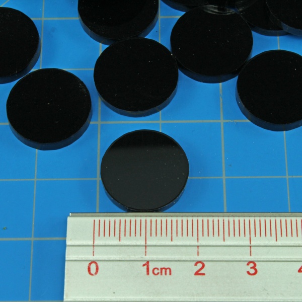 18mm Circular Game Tokens, Black (25) - SPECIAL ORDER!